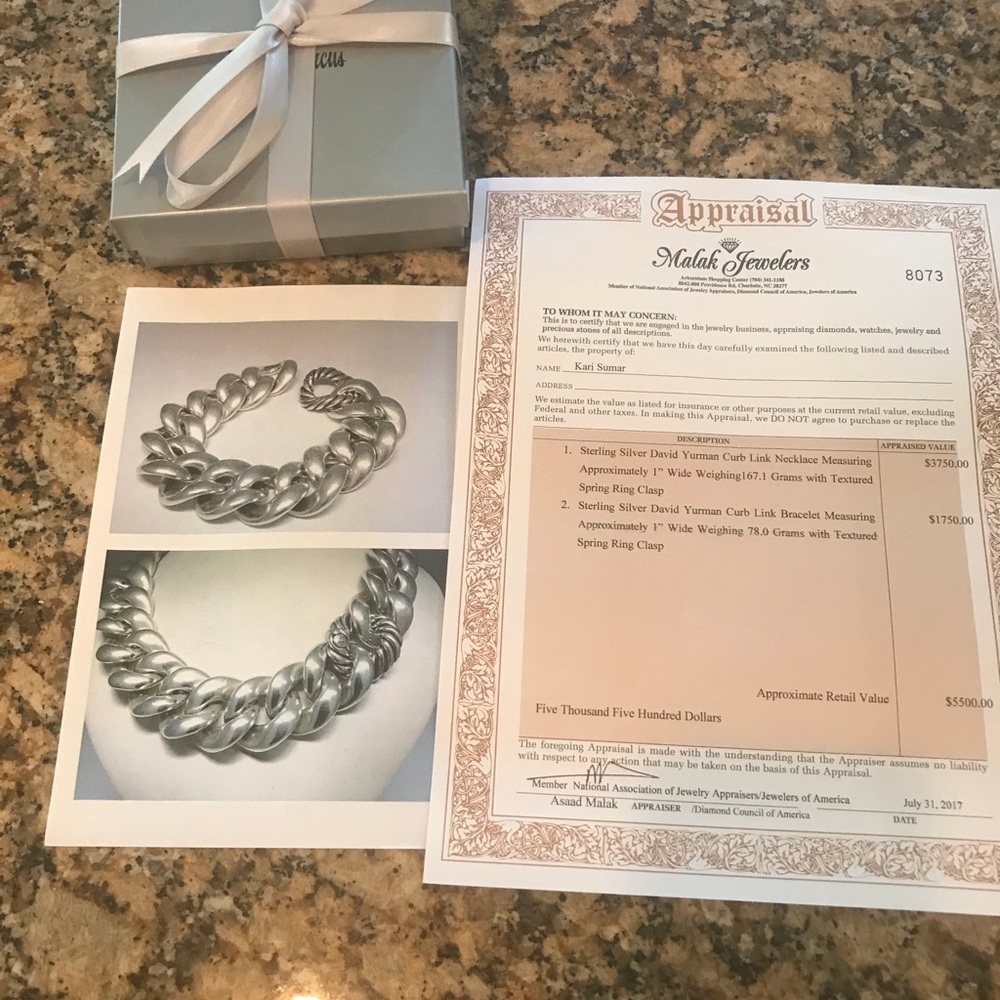 David Yurman Curb Link Necklace and Bracelet